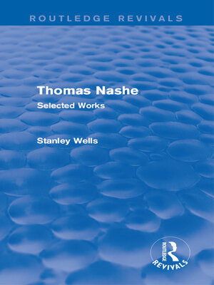 cover image of Thomas Nashe (Routledge Revivals)
